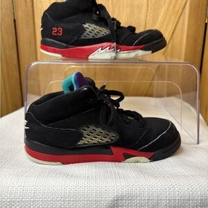 Kids Black and Red Sneakers Nike Jordans Size 10C